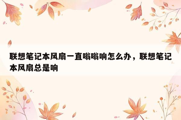 联想笔记本风扇一直嗡嗡响怎么办，联想笔记本风扇总是响