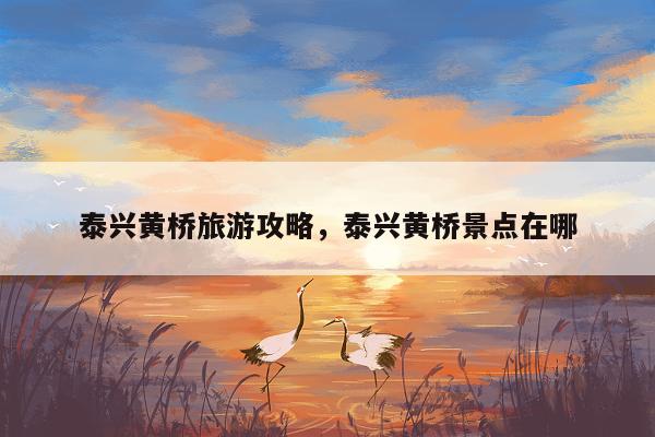 泰兴黄桥旅游攻略，泰兴黄桥景点在哪