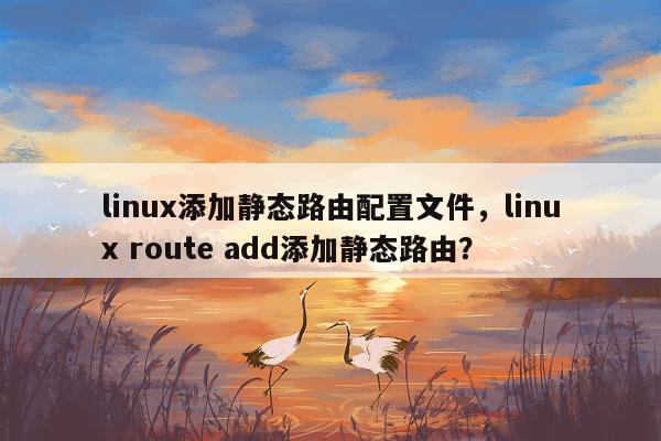 linux添加静态路由配置文件，linux route add添加静态路由？