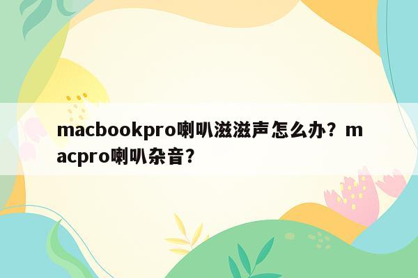 macbookpro喇叭滋滋声怎么办？macpro喇叭杂音？