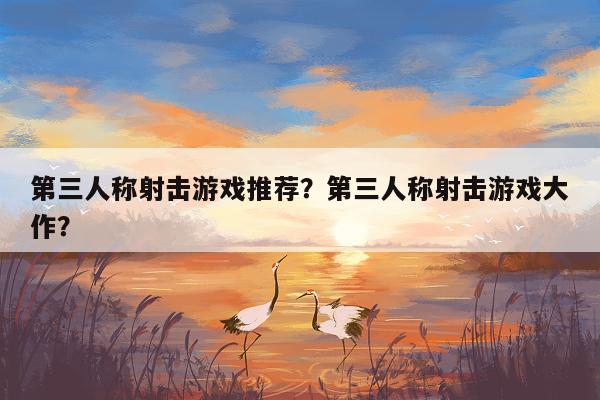第三人称射击游戏推荐？第三人称射击游戏大作？