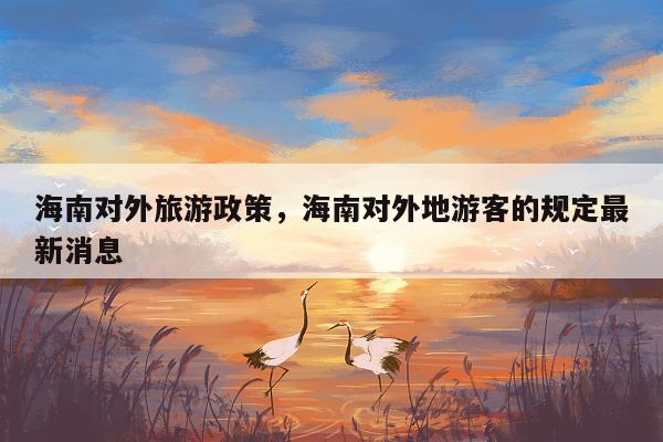 海南对外旅游政策，海南对外地游客的规定最新消息