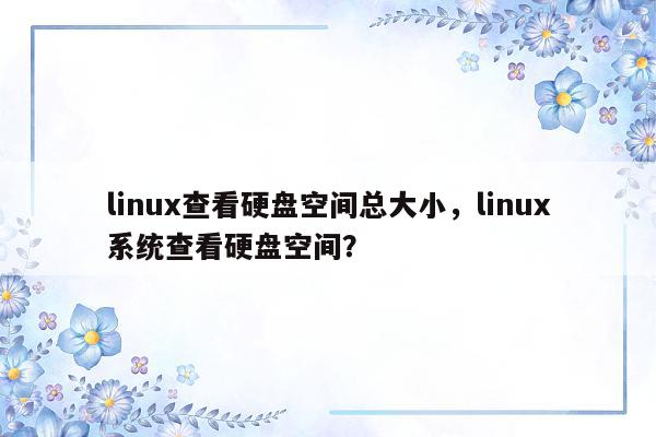 linux查看硬盘空间总大小，linux系统查看硬盘空间？