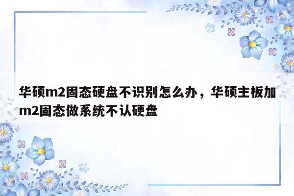 华硕m2固态硬盘不识别怎么办，华硕主板加m2固态做系统不认硬盘