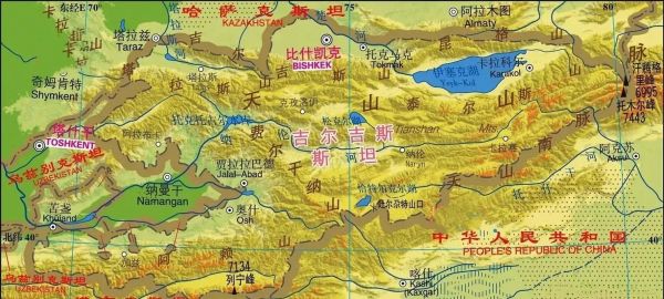 吉尔吉斯斯坦地图，吉尔吉斯斯坦地形图