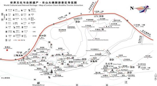 乐山大佛景区导览图，乐山大佛景区示意图？