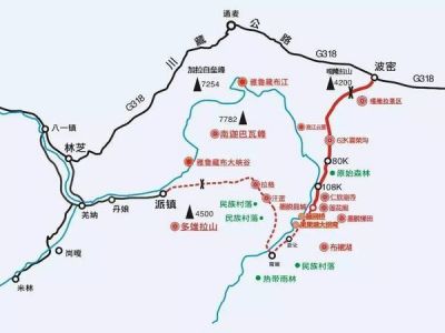 林芝旅游景点线路图，林芝旅游景点线路图最新